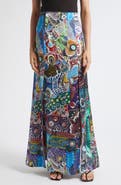 HEIRLOME Florence Print Silk Shantung Maxi Skirt