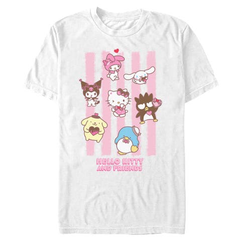 Men's Hello Kitty Stripes and Friends  Graphic T-Shirt
