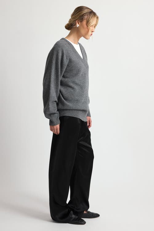 Almina Concept Wool V Neck Sweater In Grey