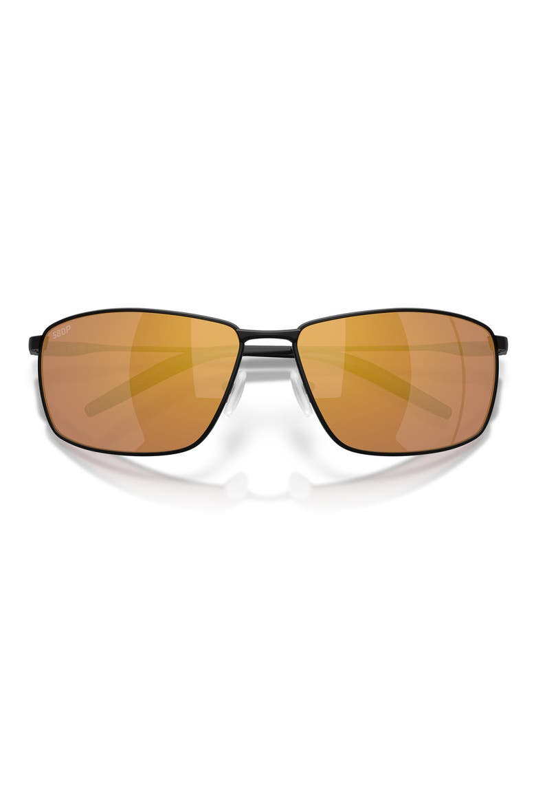 Turret 63mm Sunglasses, Alternate, color, SATIN BLACK / GOLD MIRROR