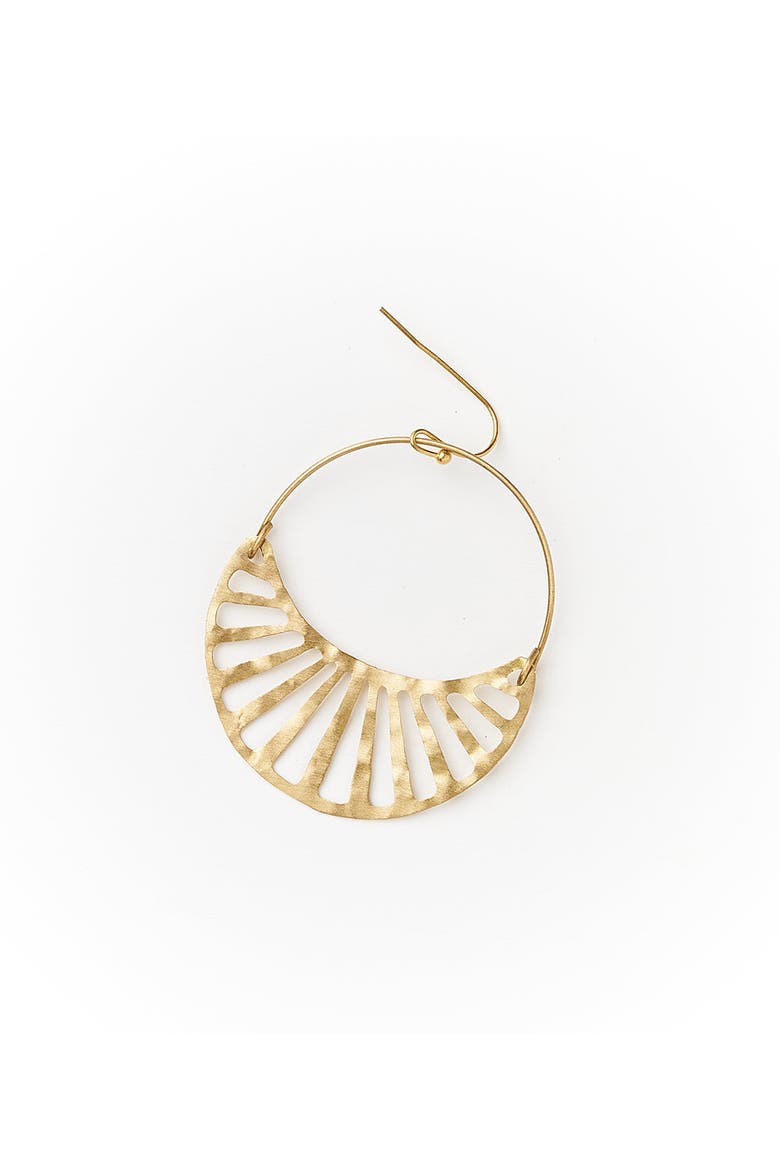 Rajani Hoop Earrings - Crescent Disc, Alternate, color, Gold