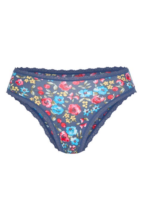 Stretch Cotton Essentials Lace Trim Cheeky Briefs (Regular & Plus)
