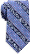 Oak Hill Premium by DXL Big & Tall Striped Paisley Slik Tie