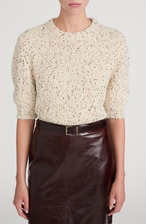 Confetti Sequin Short Sleeve Sweater