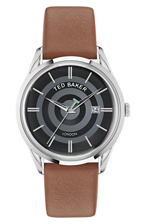 Recycled Stainless Steel Leather Strap Watch