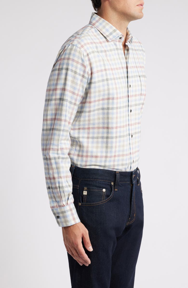 Peter Millar White Rock Plaid Button-Up Shirt, Alternate, color, 