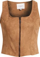 HIDDEN JEANS Faux Suede Fitted Vest
