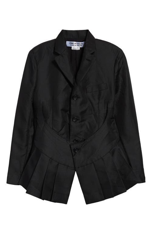 COMME DES GARÇONS COMME DES GARÇONS COMME DES GARÇONS PLEATED SINGLE BREASTED GABARDINE BLAZER