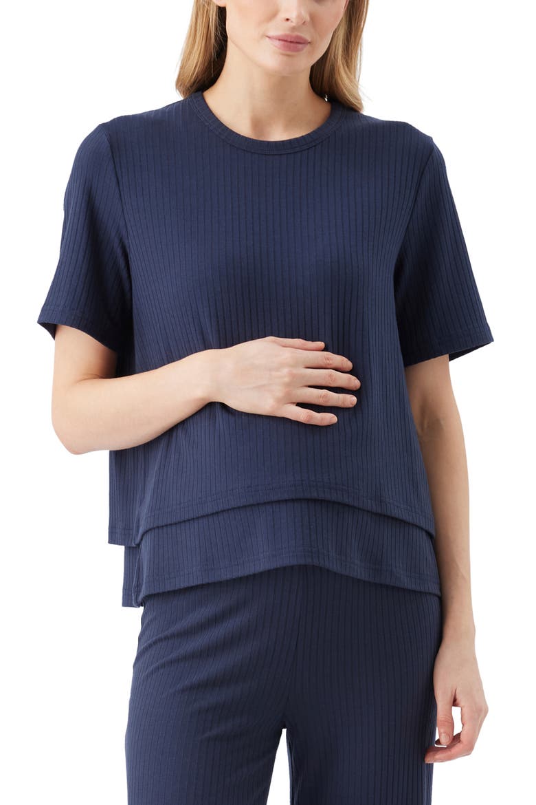 Mike Rib Nursing Top, Main, color, Navy