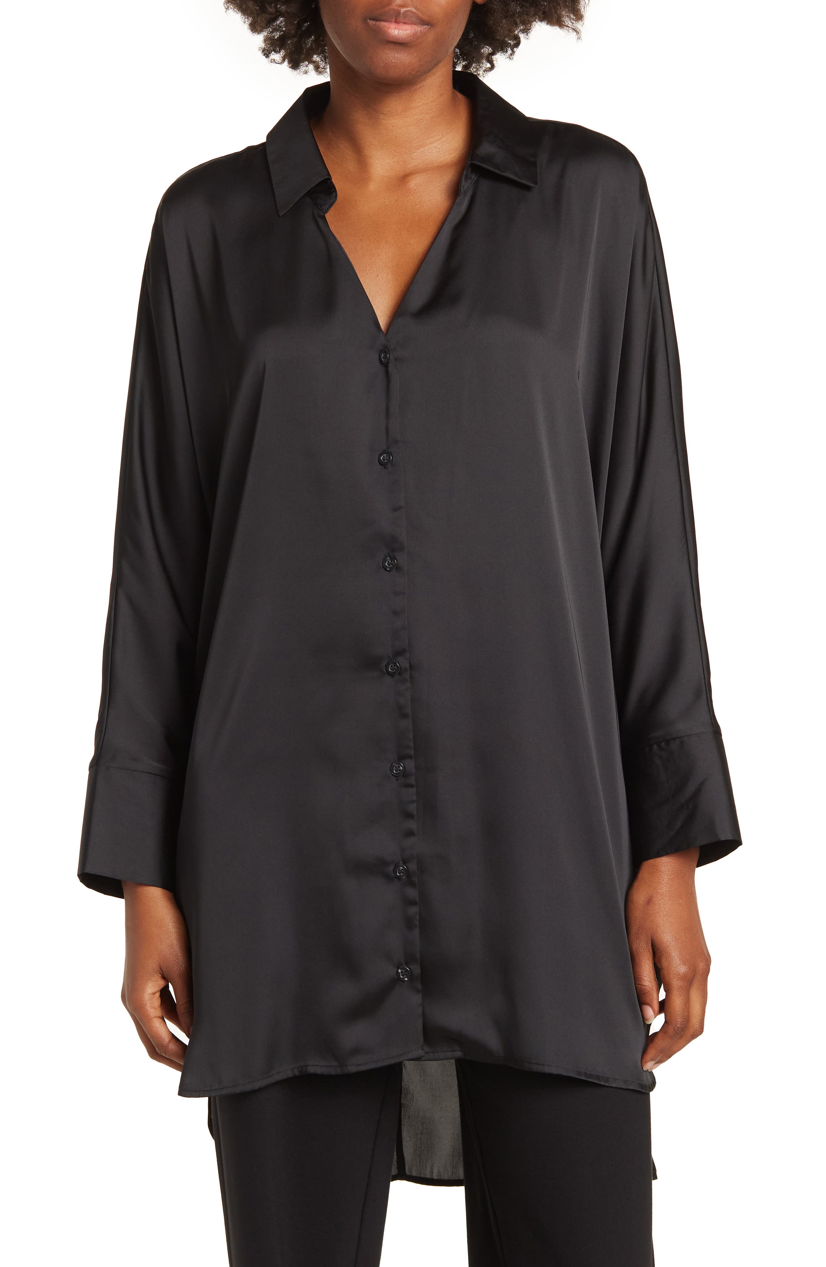 BY DESIGN Marissa Collared Poly Silk Tunic