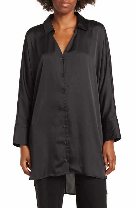 BY DESIGN Marissa Collared Poly Silk Tunic