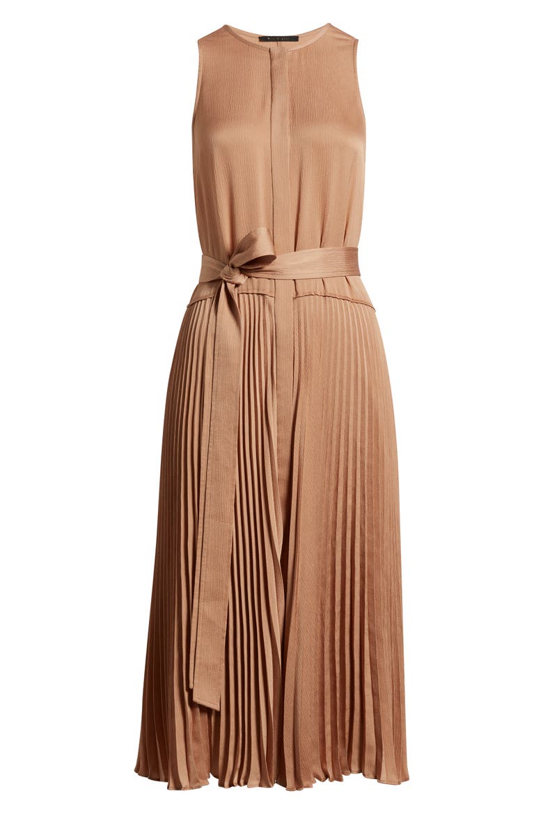 Maxine Crinkle Pleated Midi Dress, Alternate, color, CHAI