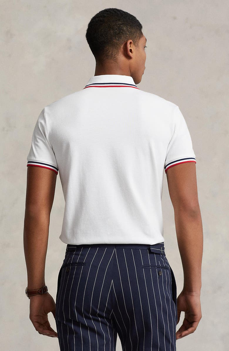 Polo Ralph Lauren Embroidered Polo Bear Tipped Piqué Polo, Alternate, color, 