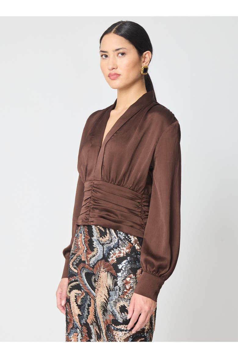 Clea Blouse, Alternate, color, Brown