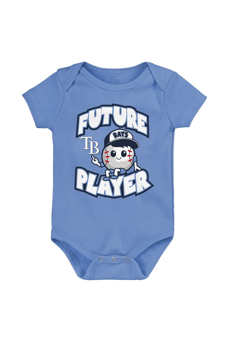 Newborn & Infant Light Blue/Navy/White Tampa Bay Rays Minor League Player Three-Pack Bodysuit Set, Alternate, color, Light Blue