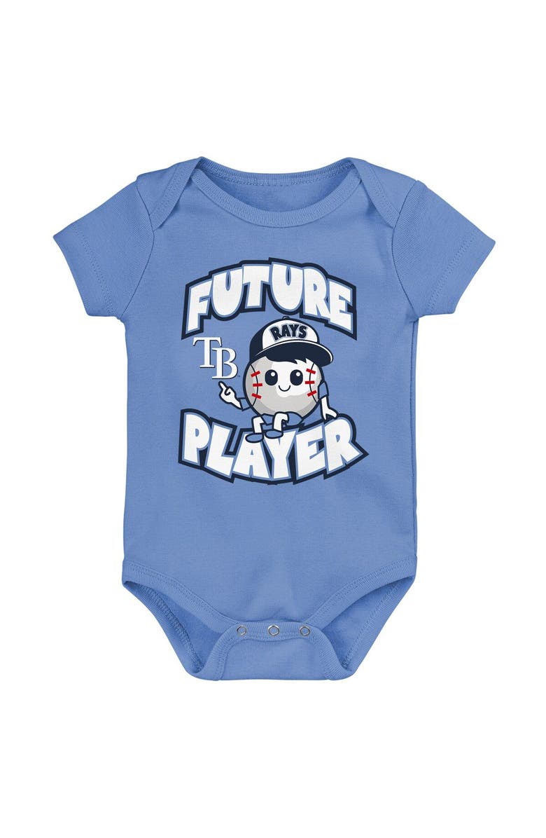Outerstuff Newborn & Infant Light Blue/Navy/White Tampa Bay Rays Minor League Player Three-Pack Bodysuit Set, Alternate, color, Light Blue