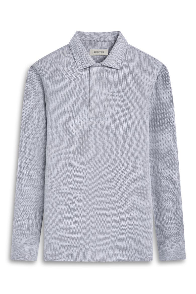 Long Sleeve Cotton Blend Polo, Alternate, color, CEMENT