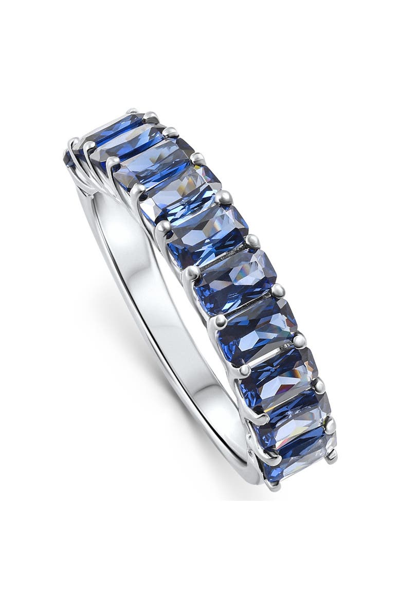 2.50Ct Blue Sapphire Wedding Anniversary Ring Stackable 14k Gold Band, Main, color, 14k White Gold