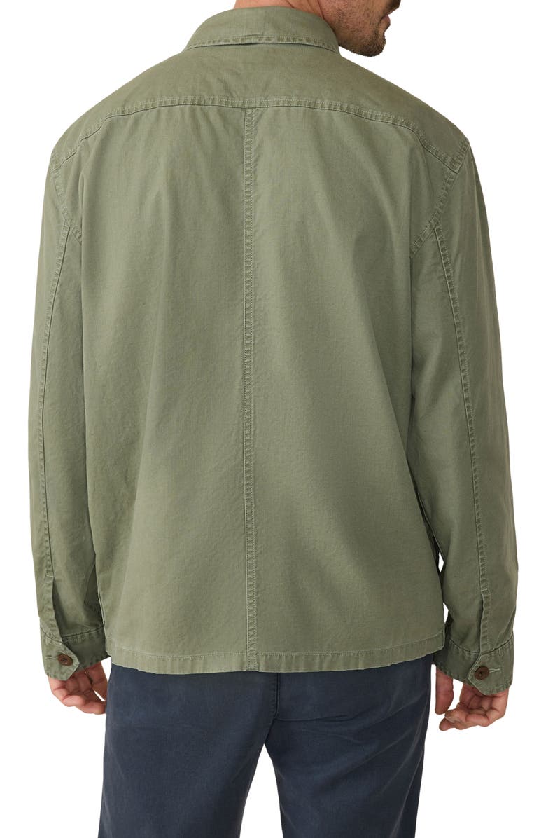 Faherty Commander Cotton & Linen Button-Up Shirt Jacket, Alternate, color, Spring Forest