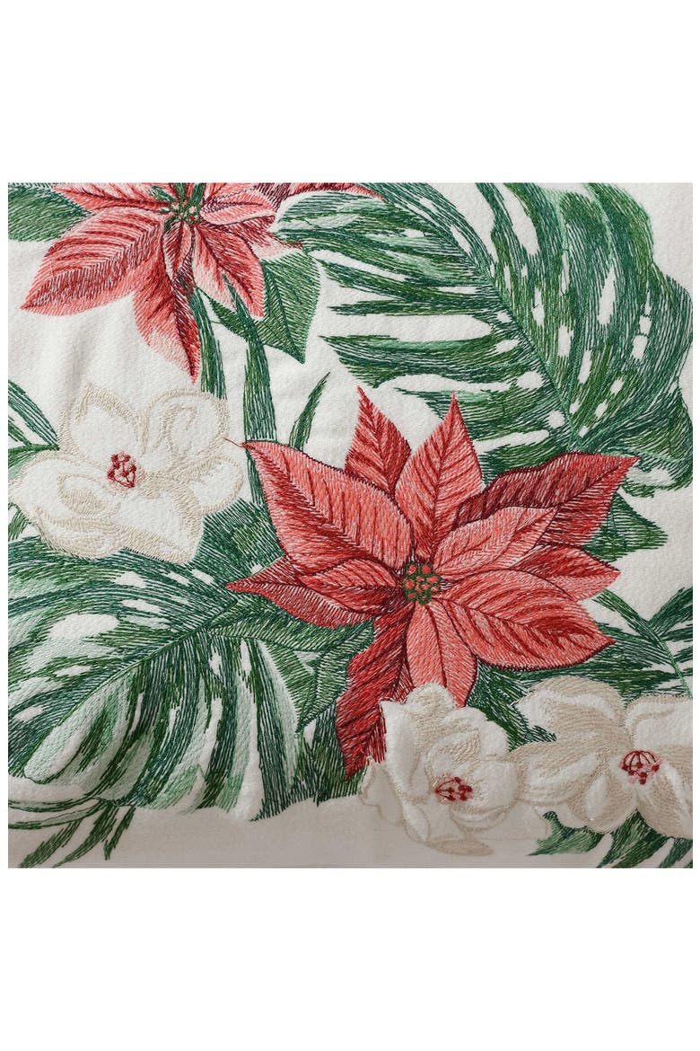 Festive Palms Breakfast Pillow, Alternate, color, WHITE/ GREEN/ RED