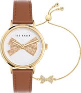 Ted Baker Phylipa Leather Strap Watch & Bracelet Set, 36mm