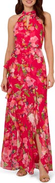 Adrianna Papell Floral Ruffle Mermaid Cocktail Dress