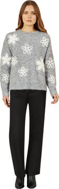 Yumi Crochet Flower Knit Sweater