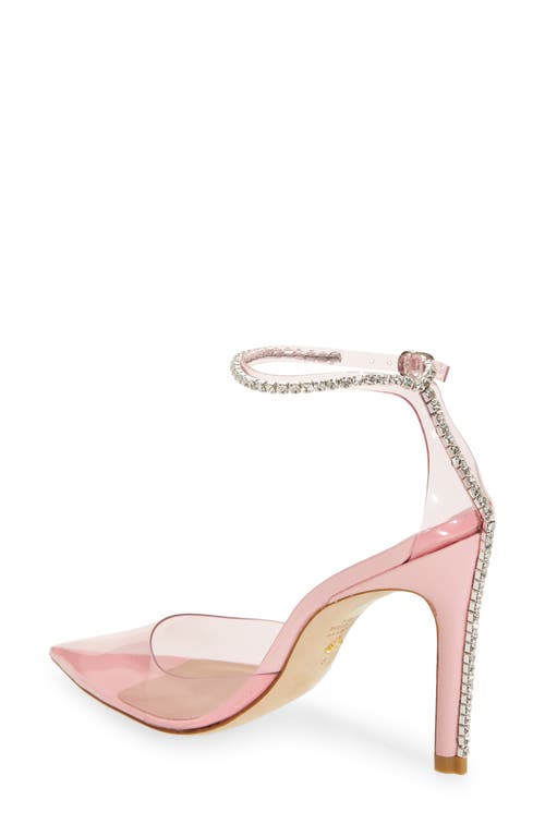 Shop Stuart Weitzman Glam 100 Strap Pump In Light Pink/cotton Ca