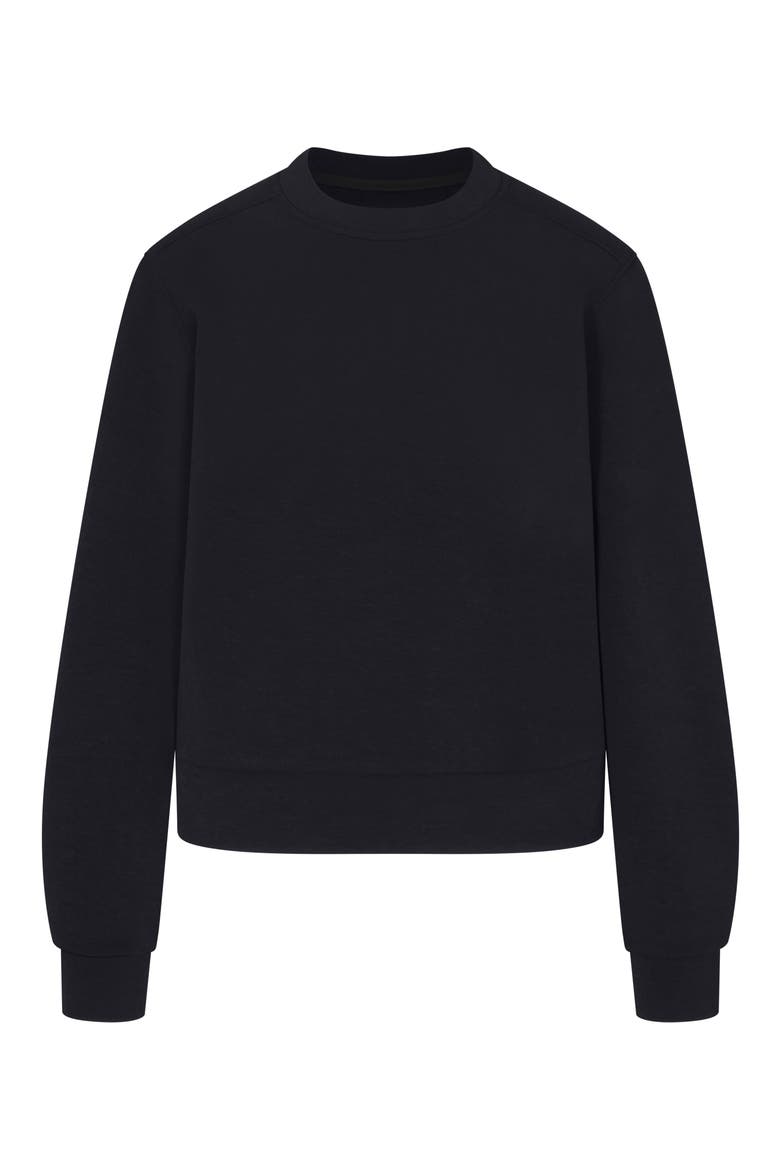 Lily Lightweight Crewneck Sweatshirt, Main, color, BLACK