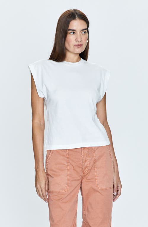 Pistola Marina Extended Shoulder Cotton T-shirt In Le Blanc