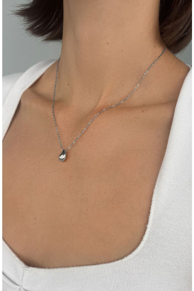 Teardrop Pendant Necklace, Alternate, color, SILVER