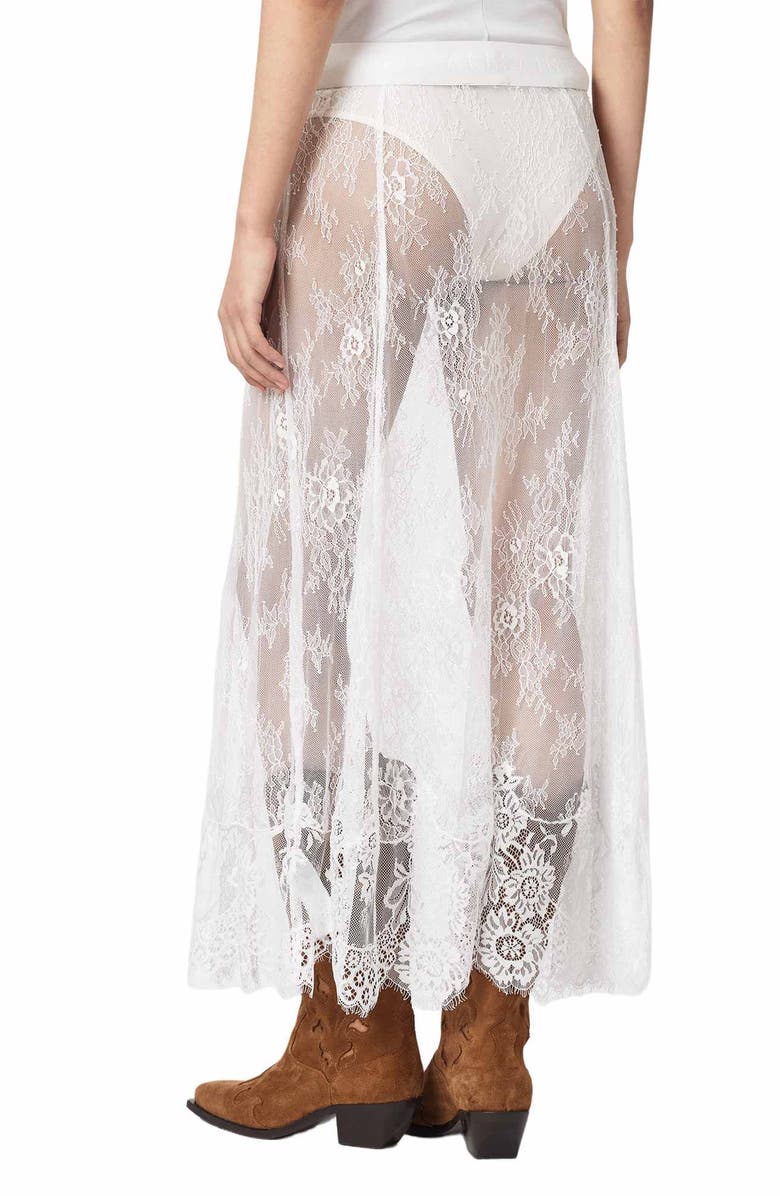AllSaints Arran Sheer Lace Maxi Skirt, Alternate, color, Off White
