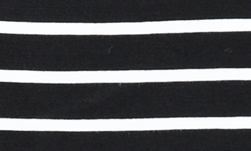 Apny Stripe Side Slit Hoodie In Black/white Stripe