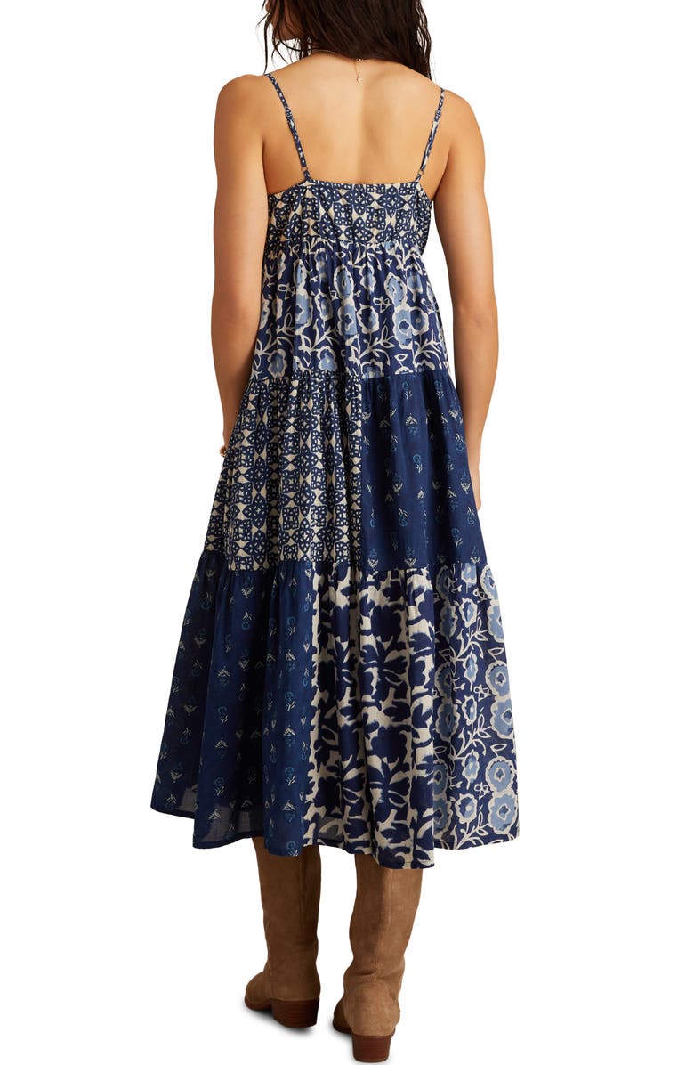 Lucky Brand Patchwork Mix Cotton Midi Sundress, Alternate, color, 