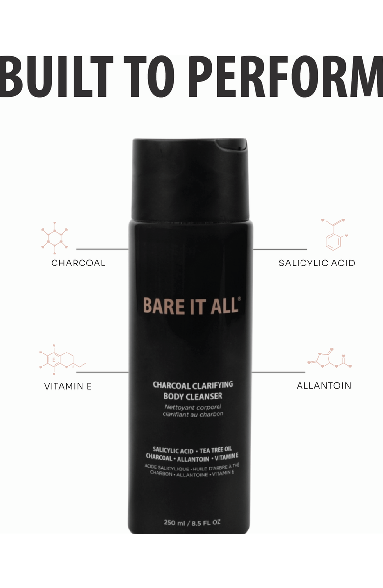 Bare It All 4 Piece Method Kit Charcoal Cleanser Body Polish Treatment Mist and Creme, Alternate, color, Natural