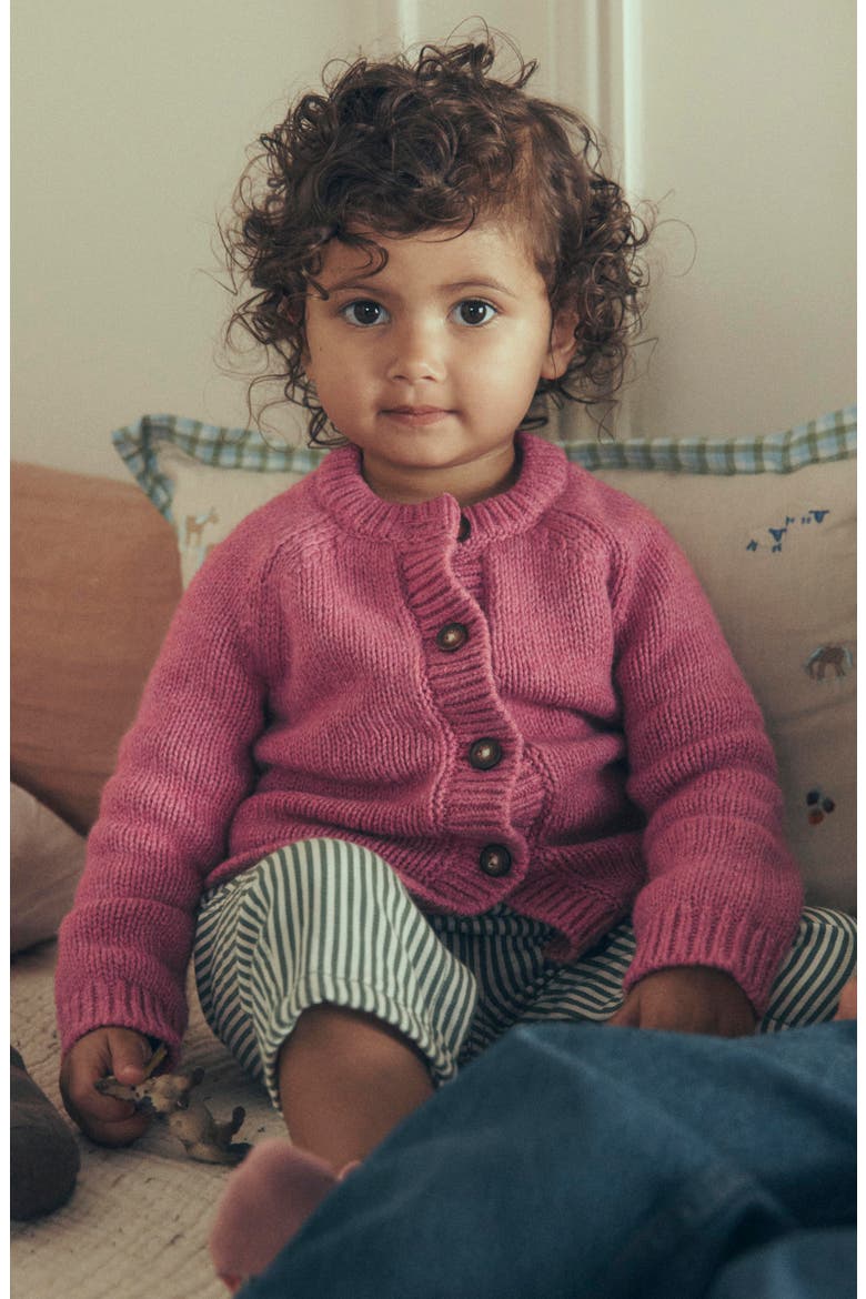 Chunky Cardigan, Alternate, color, PINK MARL