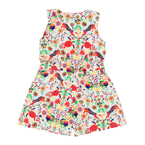 Mixed Up Clothing Girls Volant Ruffle Shorts Romper In Animal Arabesque