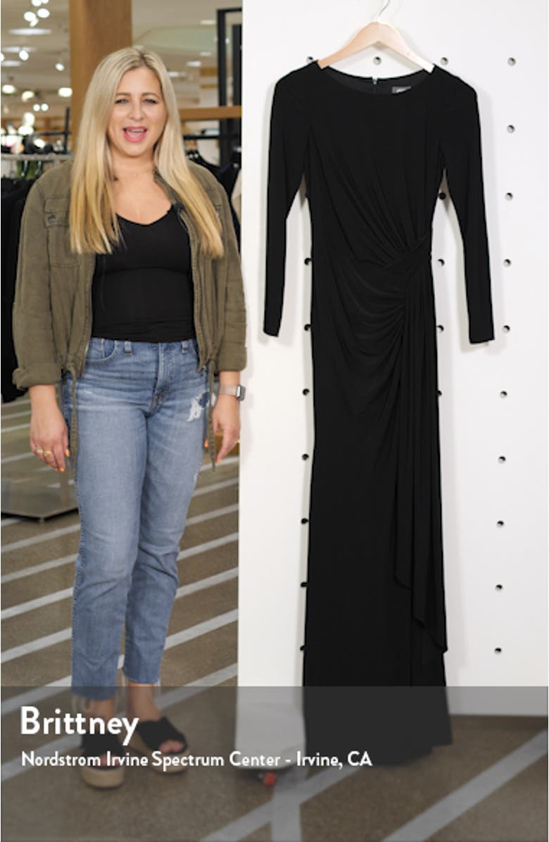 Long Sleeve Ruched Gown, sales video thumbnail