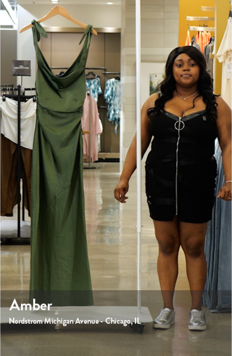 Selma One-Shoulder Satin Gown, sales video thumbnail