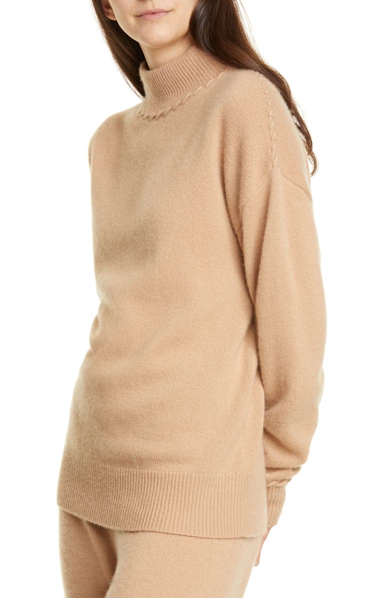 Theory Whipstitch Mock Neck Cashmere Sweater, Alternate, color, 