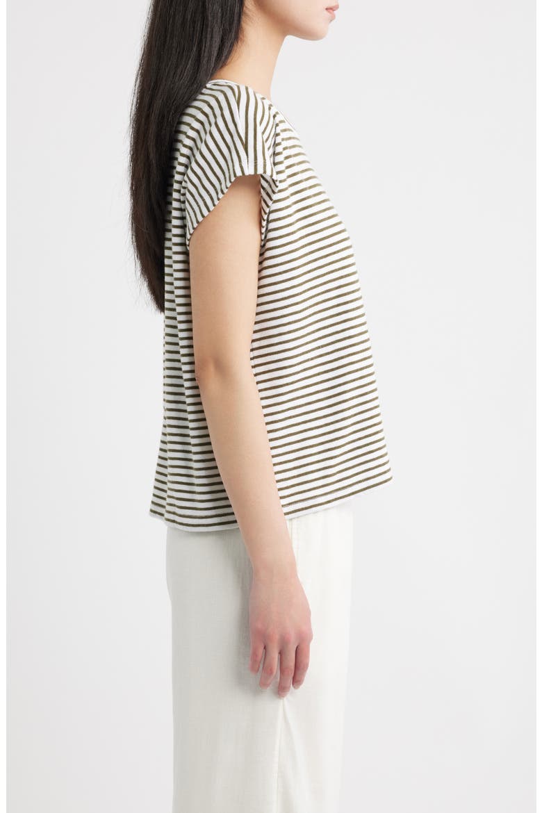 Stripe Organic Cotton Top, Alternate, color, OLIVE