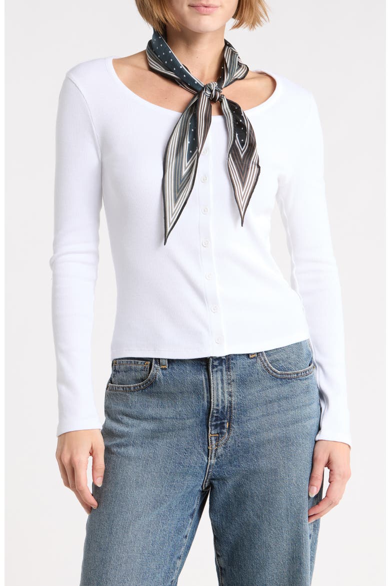 Pin Dot Kite Scarf, Main, color, BLACK