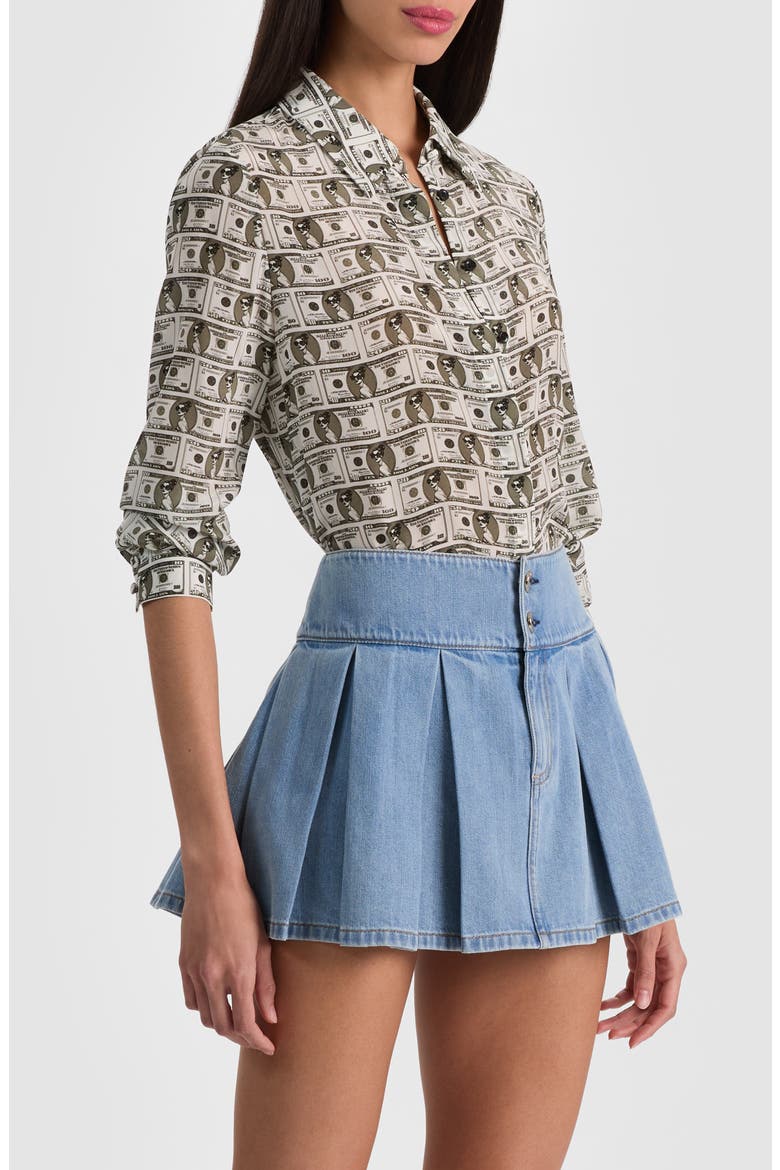 Willa Staceface Button-Up Silk Shirt, Alternate, color, PAYDAY MULTI