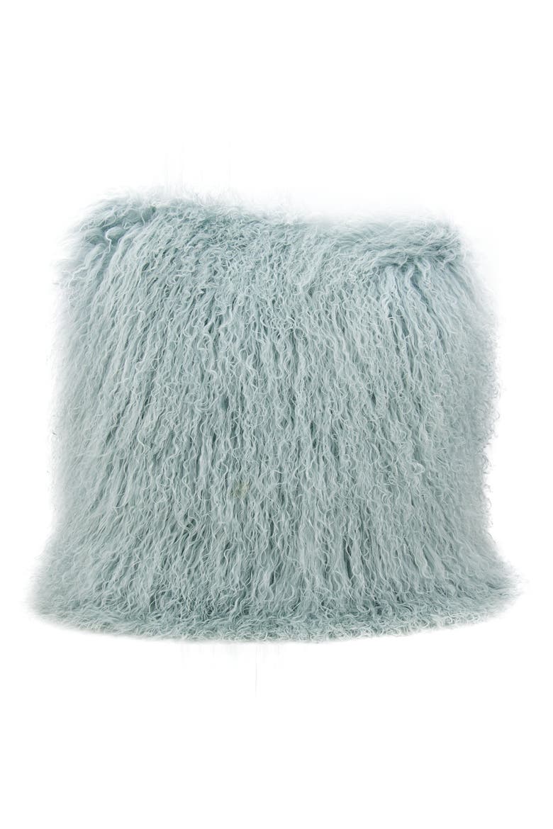 Genuine Tibetan Shearling Pillow, Main, color, CELADON