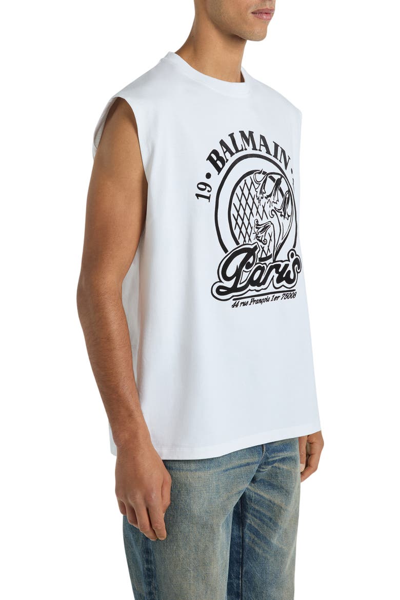 Flocked Balmain Quilted tank top, Alternate, color, white