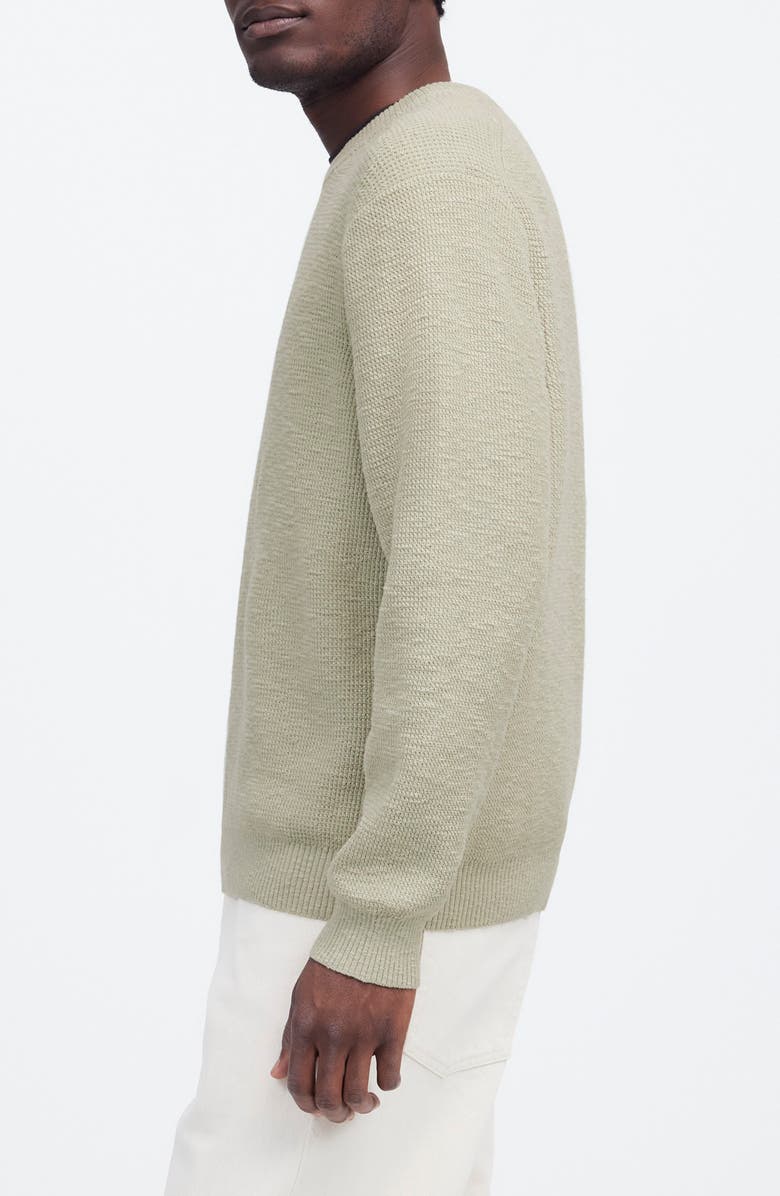 Madewell Waffle Knit Crewneck Sweater, Alternate, color, Dusty Celadon