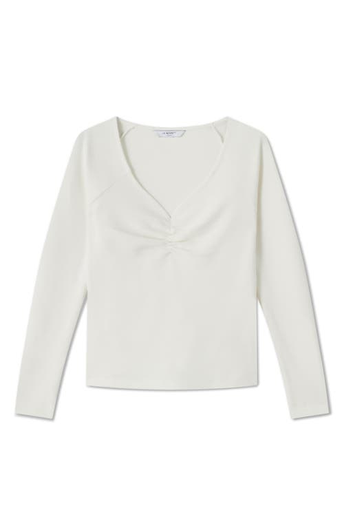 Lk Bennett Anabella Long Sleeve Jersey Top In Ivory