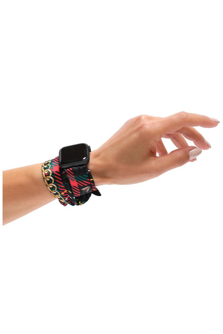 Tartan Tai Apple Watch® Scarf Watchband, Alternate, color, RED/ BLACK