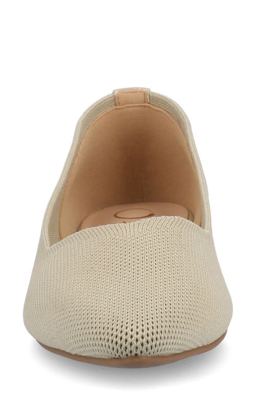 Journee Collection Minnah Knit Almond Toe Flat In Taupe