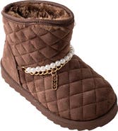 bebe Kids' Cozy Quilted Faux Fur Lined Boot